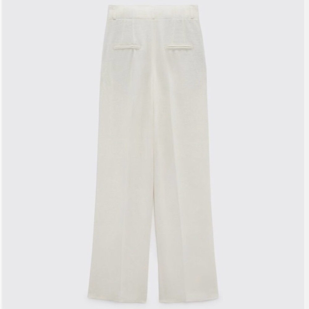 NWT ZARA Oyster White Linen Women's Pantsuit - Large - Picture 3 of 8